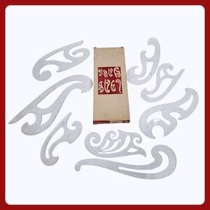 C-Thru FC-8 French Curve Set 8 Piece Drafting Templates VTG